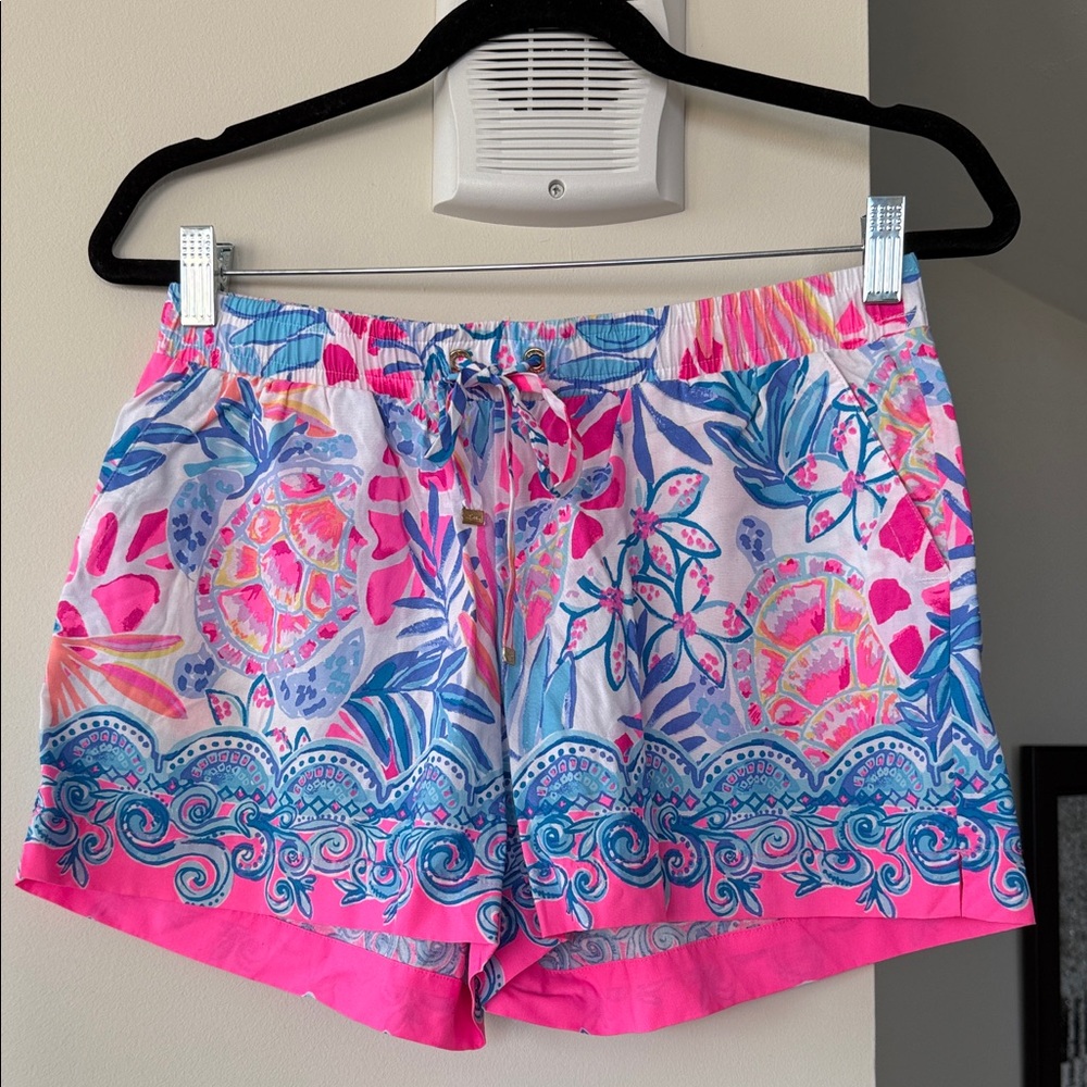 Lilly Pulitzer Vibrant Pink and Blue Athletic Shorts
